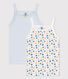 Girls' Glow-In-The-Dark Retro Floral Vest Tops - 2-Pack