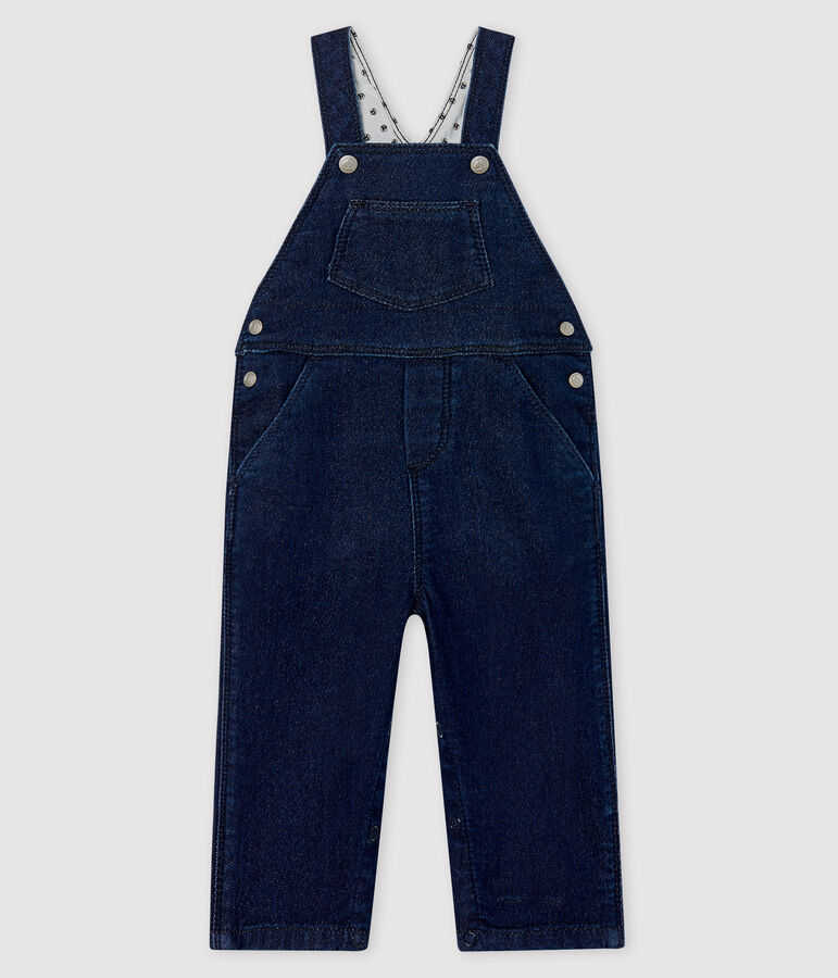 Unisex Baby's Long Denim Look Dungarees blue