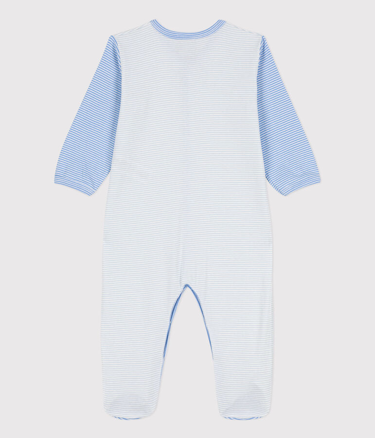 Pinstriped Cotton Sleepsuit blue/white