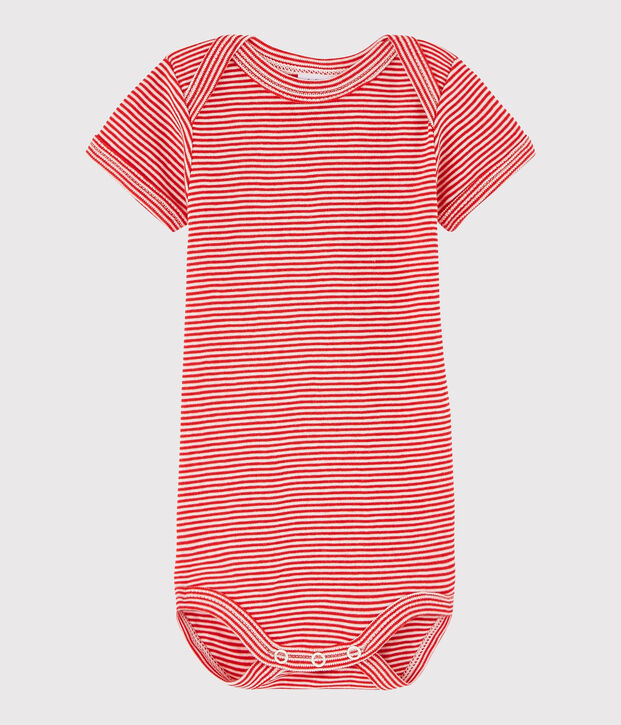 Unisex Babies' Short-Sleeved Bodysuit red/white