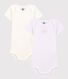 Babies' Short-Sleeved Pinstriped Organic Cotton Bodysuits - 2-Pack