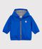 Babies' jacket in plain PU blue