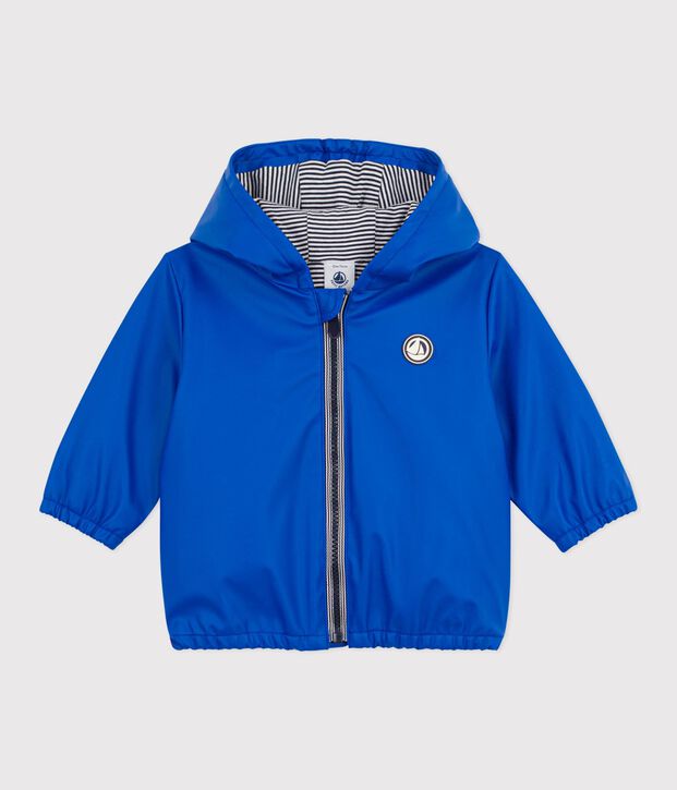 Babies' jacket in plain PU blue