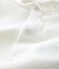 Babies' Short-Sleeved Organic Cotton Bodysuit with Collar MARSHMALLOW white
