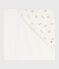 Babies' square cotton bath wrap MARSHMALLOW /BRUN