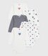 Pack of long-sleeved heart-print cotton bodies for babies