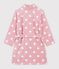 Children's printed fleece dressing gown pink/white