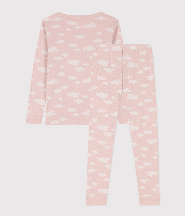 Girls' Snugfit Cotton Pyjamas pink/white