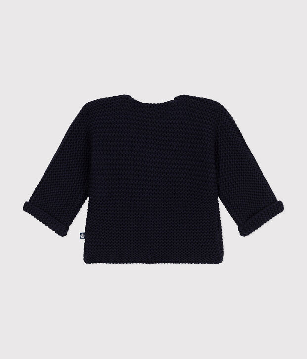 Babies' Moss Stitch Knit Cardigan SMOKING