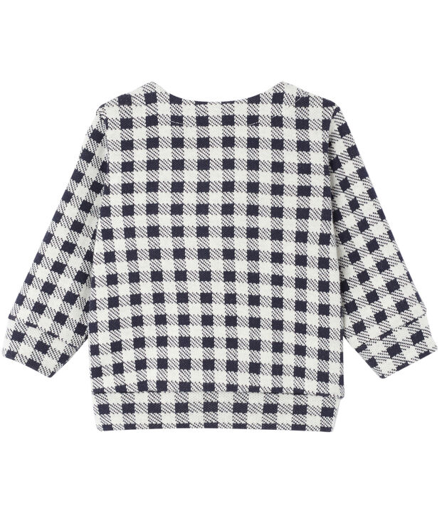 Baby girl's gingham cardigan blue/white