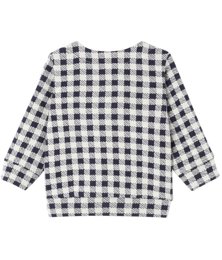 Baby girl's gingham cardigan blue/white