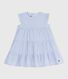 Sleeveless striped poplin dress for baby