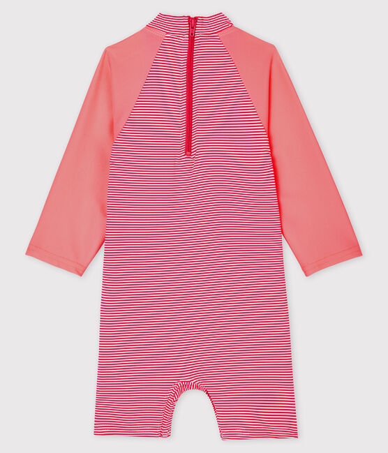 Unisex Eco-Friendly Full Body Swimsuit GEISHA pink/MARSHMALLOW white
