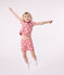 Children's short heart-pattern cotton pyjamas ROSEWOOD pink/MARSHMALLOW