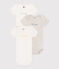 Babies' short-sleeved small heart-pattern cotton bodysuits - 3-Pack variante 1