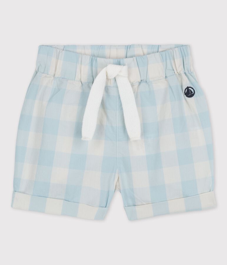 Babies' Gingham Poplin Shorts BOLDAIR /MARSHMALLOW