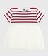 Babies' short-sleeved dress in two materials