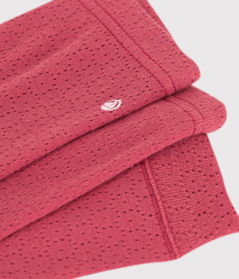 Babies' Openwork Cotton Leggings pink