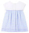 Baby Girls' Short-Sleeved Dress MARSHMALLOW white/RIYADH blue