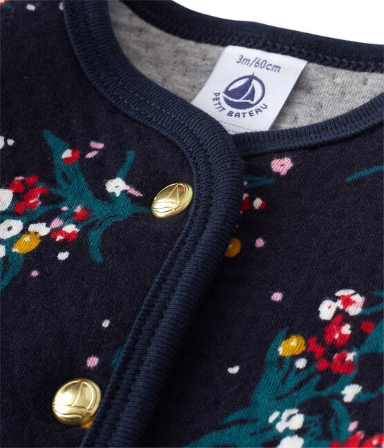 Baby girl's printed double knit cardigan SMOKING blue/MULTICO white