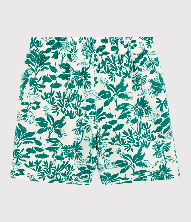 Boys' Printed Recycled Swimming Trunks white/green
