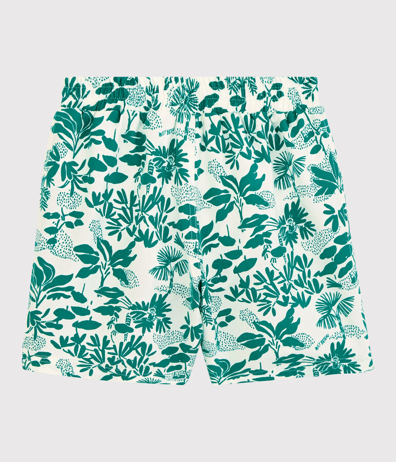 Boys' Printed Recycled Swimming Trunks white/green