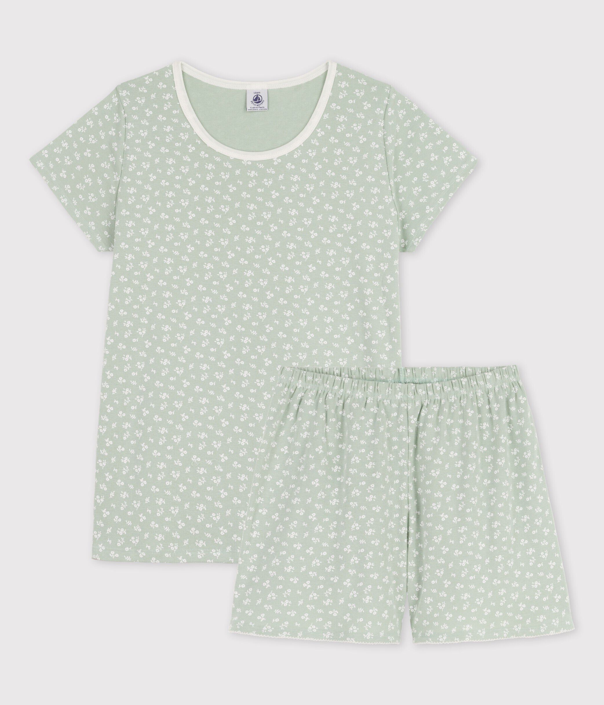 Girls Cotton Short Pyjamas with Floral Pattern HERBIER