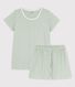 Girls' Cotton Short Pyjamas with Floral Pattern