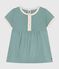 Babies' short-sleeved plain cotton dress with contrasting details PAUL green