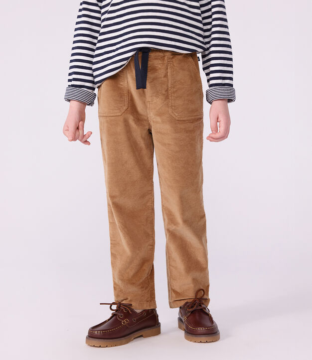 Children's straight corduroy trousers LATTE