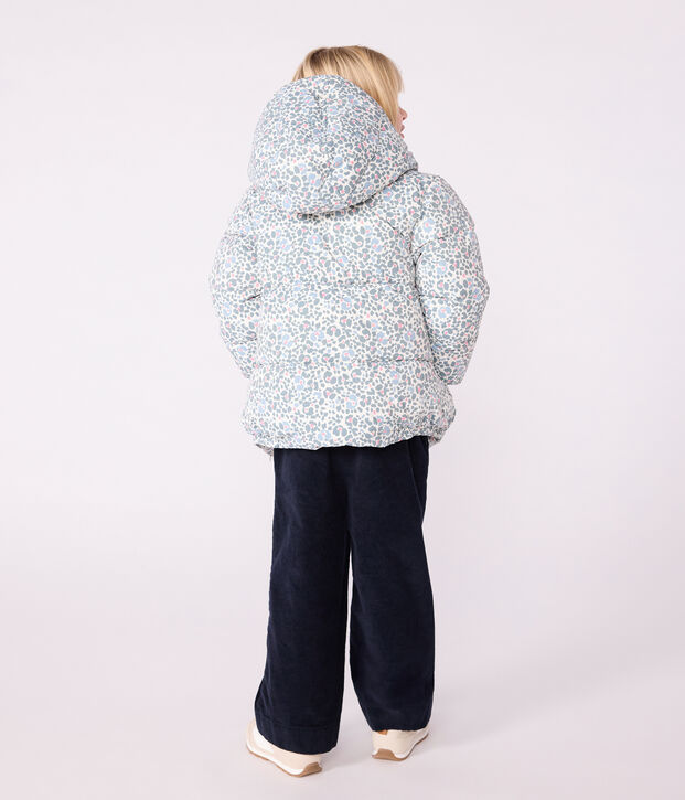 Children's printed puffer jacket Ecru/multicolor