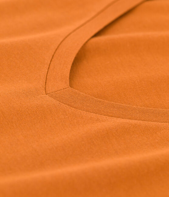 Women's Straight Fit Organic Cotton V-Neck T-Shirt ECUREUIL brown
