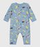 Babies' printed cotton footless pyjama suit ADRIATIC blue/MULTICO