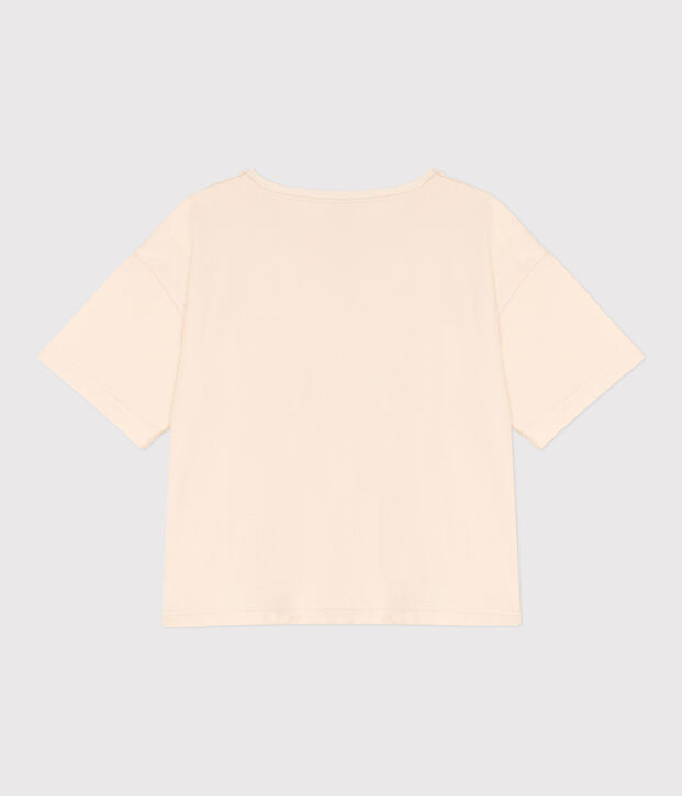 Women's Loose-Fitting Boxy Cotton T-Shirt Ecru