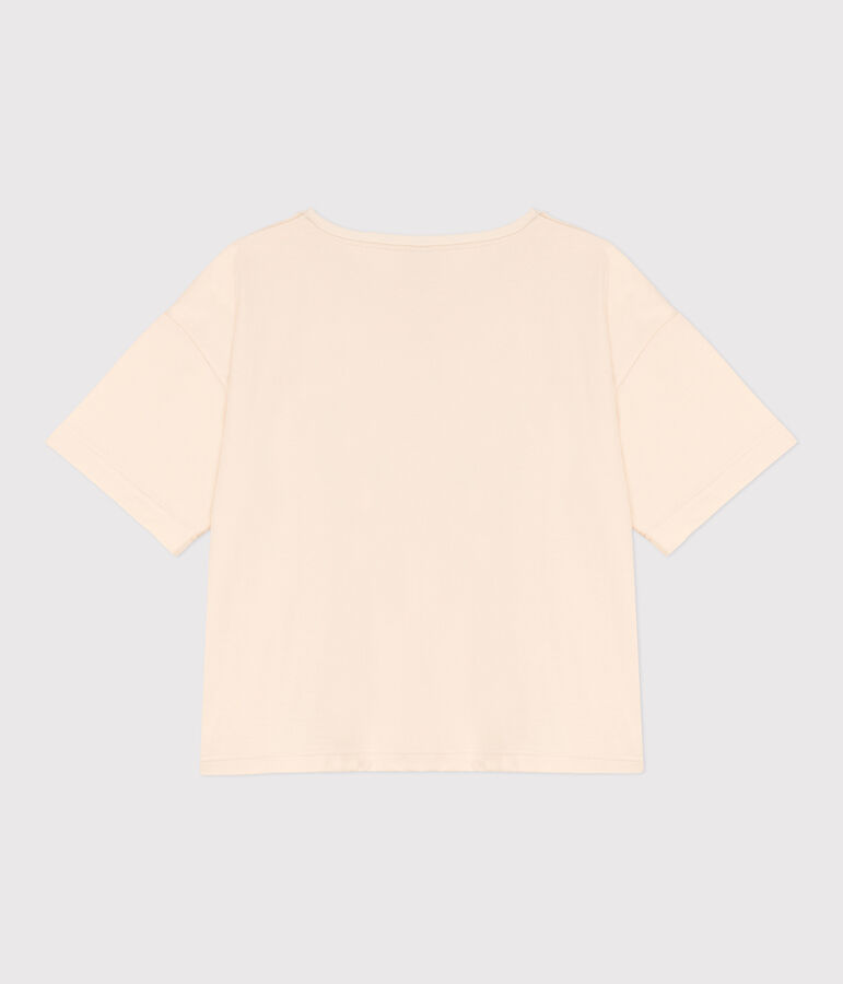 Women's Loose-Fitting Boxy Cotton T-Shirt Ecru