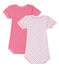 Pack of 2 baby girl bodysuits . white