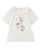 Baby girl's short-sleeved T-shirt MARSHMALLOW white/SMOKING blue