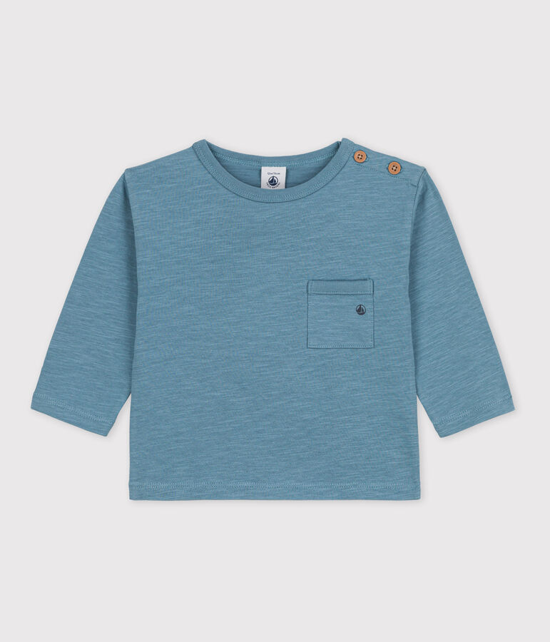 Babies' Long-Sleeved Cotton T-shirt blue