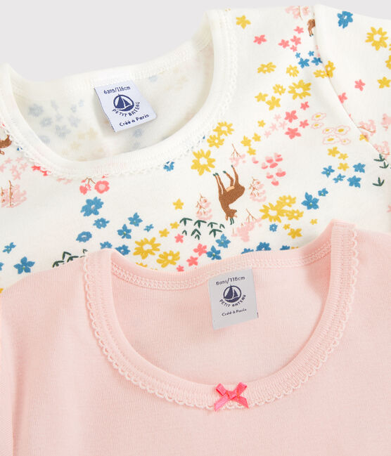 Girls' Short-Sleeved Organic Cotton T-Shirts - 2-Pack variante 1