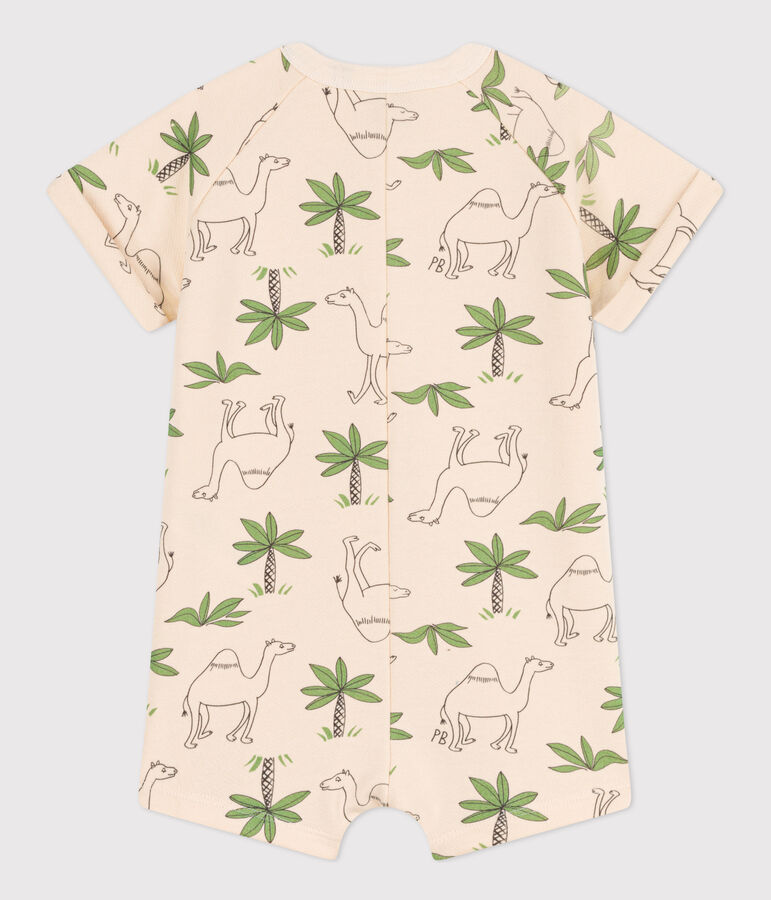 Babies' Printed Fleece Playsuit Ecru/multicolor