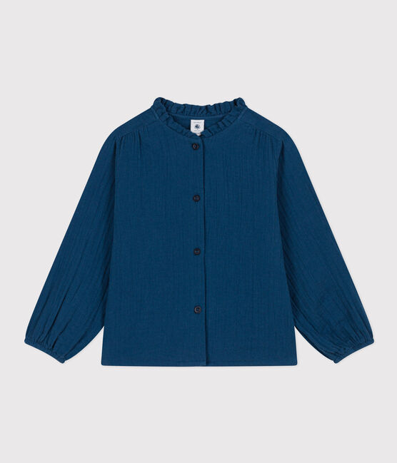 Girls' cotton gauze blouse INCOGNITO blue