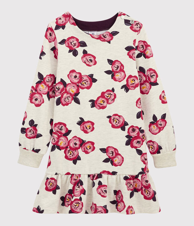 Girl's Long-sleeved Dress beige/multicolor