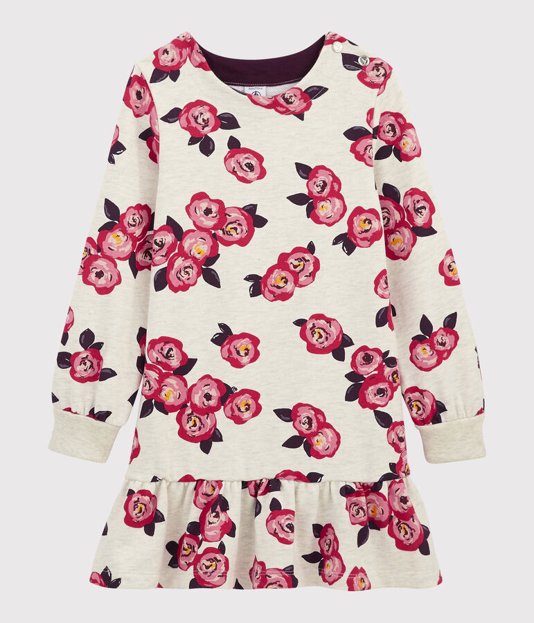 Girl's Long-sleeved Dress beige/multicolor