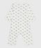 Babies' footless whale-print cotton bodyjama MARSHMALLOW /ADRIATIC