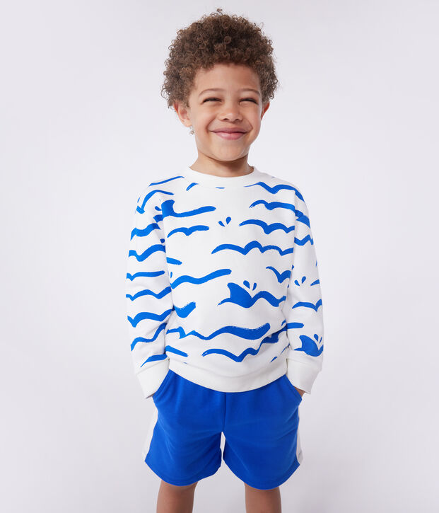 Children's printed cotton sweatshirt white/multicolor