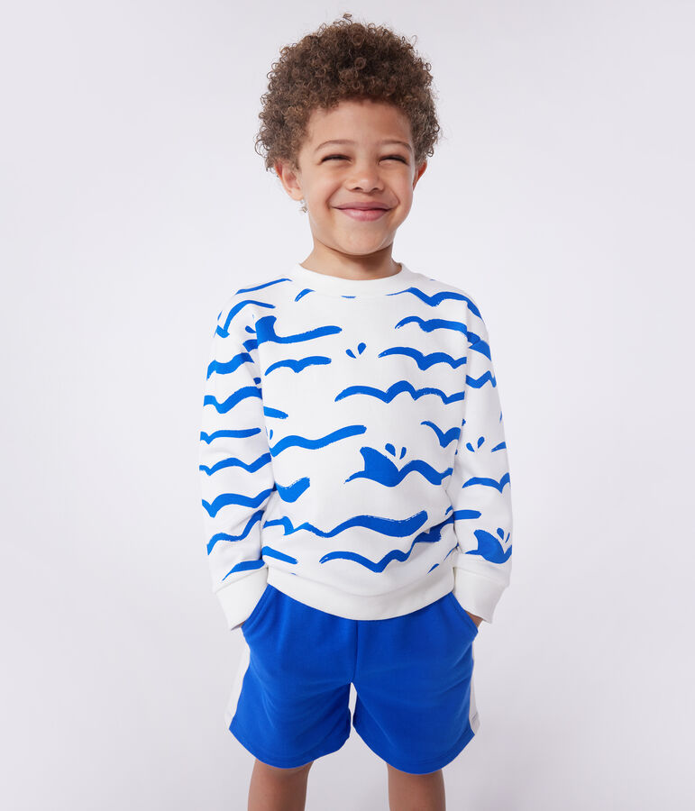Children's printed cotton sweatshirt white/multicolor