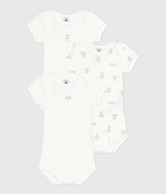 Pack of babies' short-sleeved bear-print cotton bodies variante 1