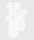 Pack of babies' short-sleeved bear-print cotton bodies