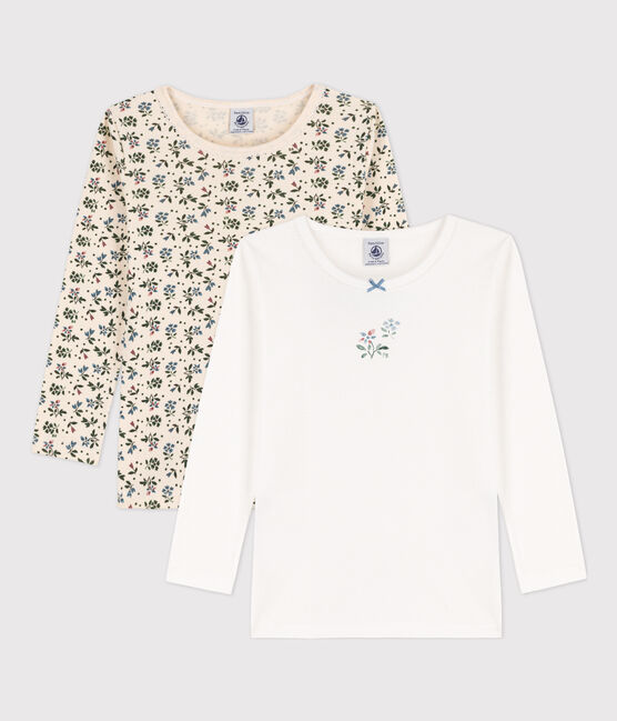 Girls' Floral Long-Sleeved Cotton T-Shirt - 2-Pack variante 2