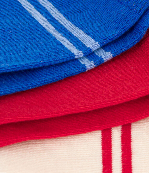 Children's Cotton Jersey Plain Socks - Pack of 3 multicolor